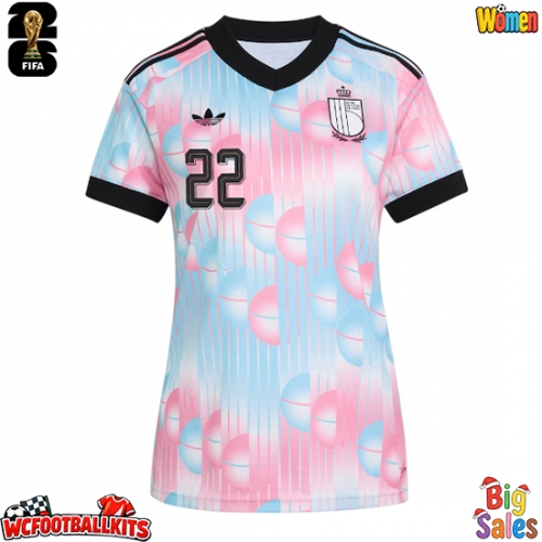 Belgium Alexis Saelemaekers #22 Replica Away Stadium Shirt for Women World Cup 2026 Short Sleeve